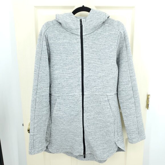 Lululemon Going Places Hooded Jacket Heathered Space Dyed Medium Grey / Black 10 - Picture 3 of 16